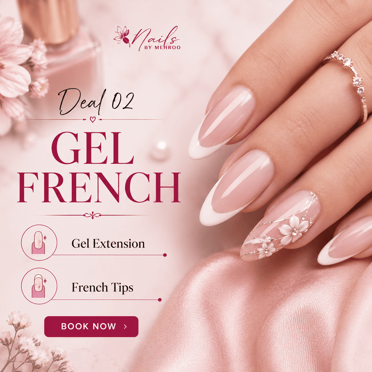 Gel French nails by Mehroo